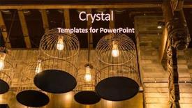  Presentation with birdcage - Slide deck having birdcage lamps hanging background and a wine colored foreground