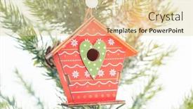  Presentation with hang - Colorful PPT theme enhanced with birdhouse-hang-on-spring-tree backdrop and a lemonade colored foreground