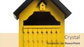  Presentation with white - Presentation theme with birdhouse-isolated-on-white background and a gold colored foreground