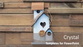  Presentation with box - Presentation theme with birdhouse-or-roost-box background and a violet colored foreground
