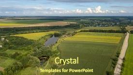  Presentation with crops - Beautiful theme featuring tree sunrise birds - aerial view from a bird's-eye backdrop and a tawny brown colored foreground