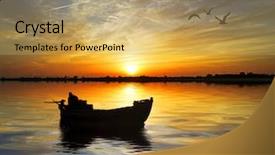  Presentation with birds in sky - Amazing PPT layouts having birds and the boatman backdrop and a yellow colored foreground
