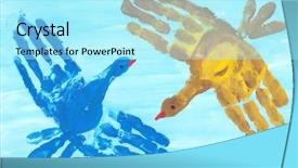  Presentation with birds - Audience pleasing PPT theme consisting of birds drawings - drawing by brush backdrop and a  colored foreground