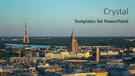  Presentation with radio - Audience pleasing slide deck consisting of birds-eye-s-view backdrop and a light blue colored foreground