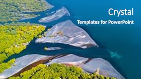  Presentation with river - PPT theme with birds eye view - aerial shot of a river background and a teal colored foreground
