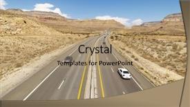 Presentation with birds - Cool new slides with birds eye view of automobiles on rural desert highway backdrop and a coral colored foreground