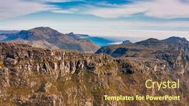 Presentation with cape town - Amazing PPT theme having birds-eye-view backdrop and a tawny brown colored foreground
