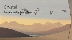  Presentation with birds - Presentation theme with birds-flight-over-patagonia-mountains background and a light gray colored foreground
