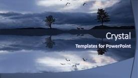  Presentation with falls - Slides with birds go when night falls background and a ocean colored foreground