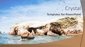  Presentation with birds - Amazing slide deck having birds-in-ballestas-island-paracas backdrop and a light blue colored foreground