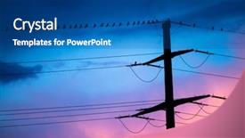  Presentation with high voltage - Audience pleasing presentation theme consisting of birds on high voltage cables backdrop and a ocean colored foreground