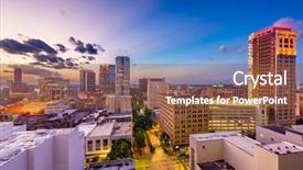  Presentation with alabama - Audience pleasing PPT theme consisting of birmingham alabama usa downtown city backdrop and a tawny brown colored foreground