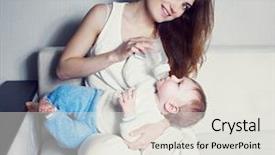  Presentation with 20 year work anniversary - Amazing slide deck having birth 2 years - beautiful young mother with her backdrop and a light gray colored foreground