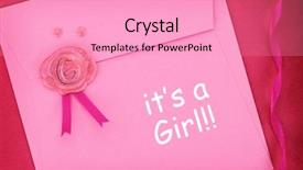  Presentation with announcement - Amazing theme having birth announcement - baby pink envelope with sealing backdrop and a coral colored foreground