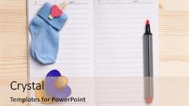  Presentation with birth announcement - Colorful slide deck enhanced with birth announcement - baby shoes with kids nipple backdrop and a lemonade colored foreground