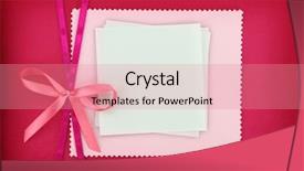  Presentation with birth announcement - Amazing presentation theme having birth announcement - empty card on pink fabric backdrop and a coral colored foreground