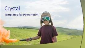  Presentation with colorful green corn field - Theme having birth announcement - little boy wearing helmet background and a sky blue colored foreground