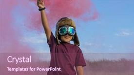  Presentation with colorful green corn field - PPT layouts having birth announcement - little boy wearing helmet background and a violet colored foreground