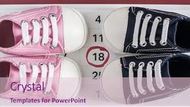  Presentation with baby shoes - Slides consisting of birth announcement - selected due date background and a lemonade colored foreground