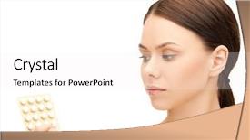  Presentation with woman sad - Colorful presentation design enhanced with birth control - picture of sad young woman backdrop and a sky blue colored foreground