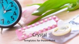  Presentation with condoms - Colorful PPT layouts enhanced with birth control contraceptive pills backdrop and a lemonade colored foreground