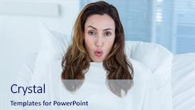  Presentation with hospital bed - Slide deck having birth day - pregnant woman on a hospital background and a sky blue colored foreground