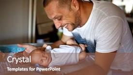  Presentation with happy birthday baby - Colorful presentation design enhanced with birth day son - happy father and baby together backdrop and a tawny brown colored foreground