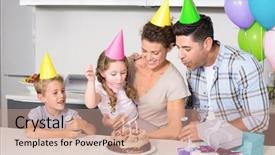  Presentation with happy 18 birthday - Presentation design with birth day son - happy young family celebrating background and a  colored foreground