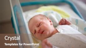  Presentation with crying baby - Cool new slide deck with birth day son - little male baby crying because backdrop and a  colored foreground