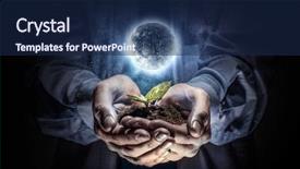  Presentation with new birth - Theme with birth of new life mixed background and a navy blue colored foreground