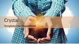  Presentation with new birth - Slide set featuring soil pollution save planet - birth of new life mixed background and a yellow colored foreground