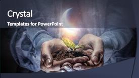  Presentation with new birth - Colorful presentation enhanced with birth of new life mixed backdrop and a tawny brown colored foreground