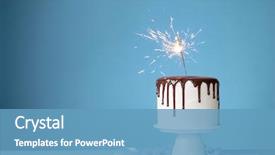  Presentation with birthday cake - Amazing slides having birthday - cake decorated with a sparkler backdrop and a teal colored foreground