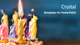  Presentation with candle - Slide deck consisting of birthday - closeup of some unlit candles background and a ocean colored foreground