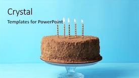  Presentation with candles - Audience pleasing slides consisting of birthday - tasty chocolate cake with candles backdrop and a arctic colored foreground