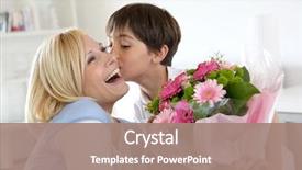  Presentation with floral mothers day - Presentation design consisting of young boy celebrating mother's day background and a coral colored foreground