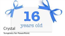  Presentation with birthday card - Colorful PPT theme enhanced with birthday 16 - 16 years old written backdrop and a white colored foreground