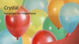  Presentation with colorful birthday frame party - Amazing PPT theme having birthday 21 - background of colorful party balloons backdrop and a yellow colored foreground