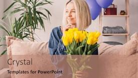  Presentation with happy birthday - PPT theme featuring birthday-40-years-old-happy background and a coral colored foreground