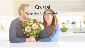  Presentation with romantic love - Amazing slides having birthday 50 - romantic middle age couple holding backdrop and a  colored foreground