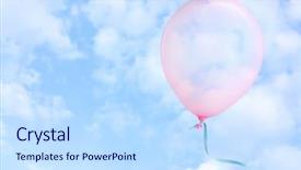  Presentation with birthday balloon - Colorful presentation enhanced with birthday animation - pink balloon with ribbon flying backdrop and a sky blue colored foreground