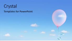  Presentation with birthday balloon - Presentation featuring birthday animation - pink balloon with ribbon flying background and a light blue colored foreground