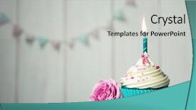  Presentation with pink rose - PPT theme with banderitas - cupcake with single candle background and a light gray colored foreground