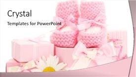  Presentation with boot camp boots - Beautiful slides featuring birthday box - pink baby boots gifts backdrop and a white colored foreground