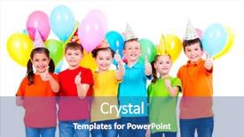  Presentation with colored - Beautiful slide set featuring birthday boy - group of happy children backdrop and a ocean colored foreground