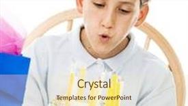  Presentation with birthday boy - Theme with birthday boy blowing out the candles on his cake background and a lemonade colored foreground