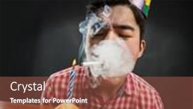  Presentation with birthday boy - Presentation theme featuring birthday boy smoking background and a red colored foreground