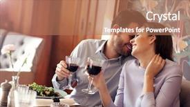  Presentation with dating - Slides having birthday boyfriend - romantic couple dating in restaurant background and a coral colored foreground