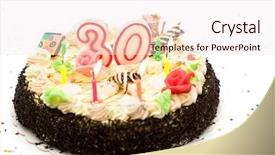  Presentation with birthday cake - Slide deck featuring birthday cake 30 years background and a sky blue colored foreground