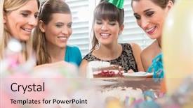  Presentation with birthday cake - Amazing PPT theme having birthday cake during surprise anniversary backdrop and a lemonade colored foreground